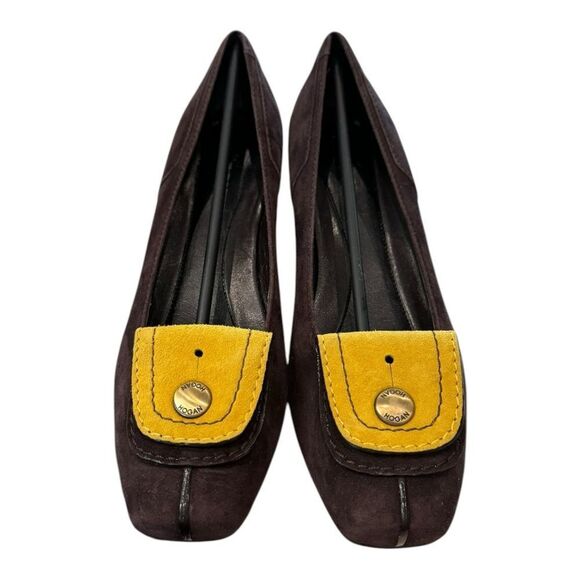 HOGAN Women's Italy Brown Suede Leather Moccasin Pumps 39 9 - Picture 4 of 8